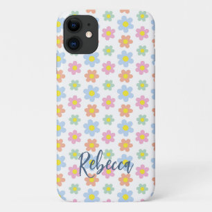 Capa Para iPhone 11 Flores pastel, cinzentas e cinzentas, design