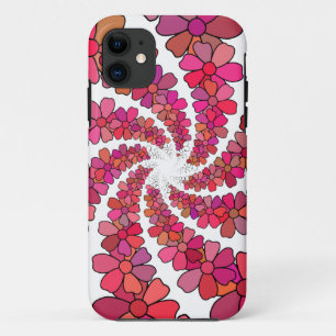 Capa Para iPhone 11 Flores psíquicas de espiral flores florais de retr
