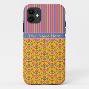 Capa Para iPhone 11 Flores Rangoli, Stripes iPhone 5/5s Xtreme Case