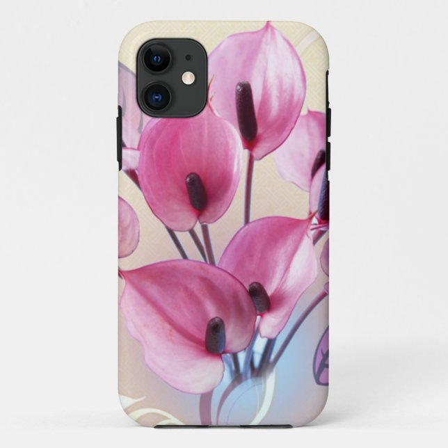 Capa Para iPhone 11 Flores rosa elegantes (Verso)