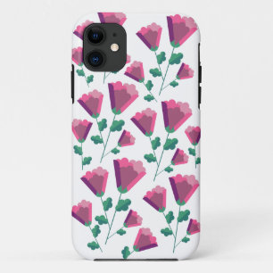 Capa Para iPhone 11 Flores-Rosa Geométricas de abstrato