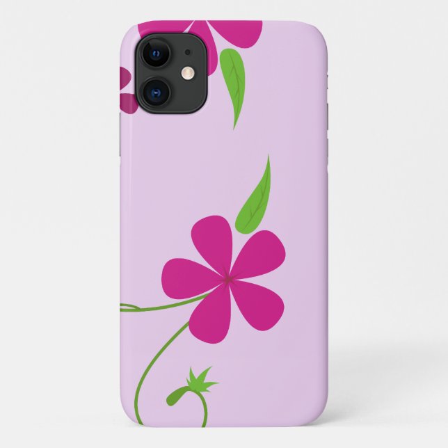 Capa Para iPhone 11 Flores Rosa, Padrão Floral, Padrão De Flores (Verso)