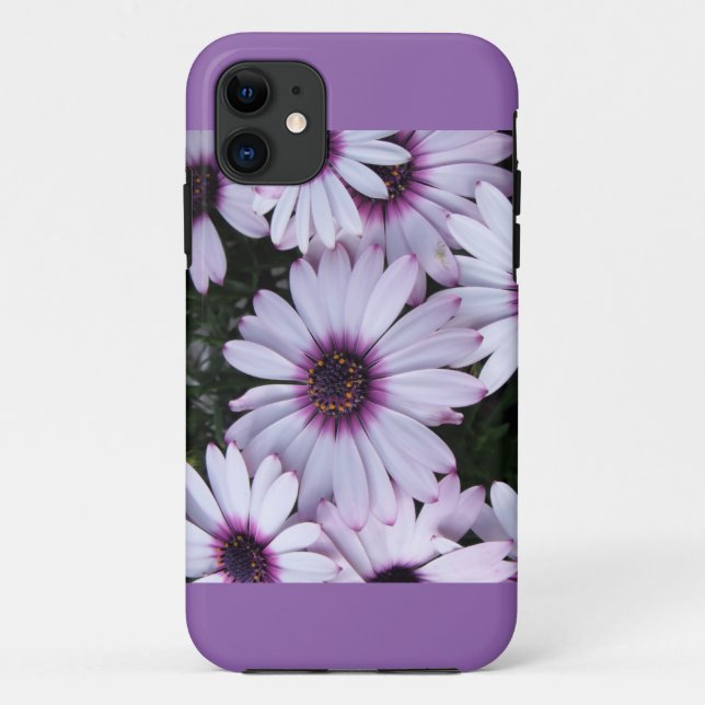 Capa Para iPhone 11 Flores Roxas Luzes com Fundo Roxo (Verso)
