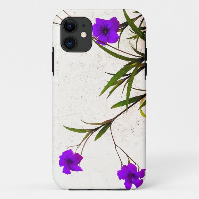 Capa Para iPhone 11 Flores roxas na brisa (Verso)