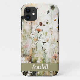 Capa Para iPhone 11 Flores Selvagens Aquarela Magia