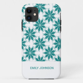 Capa Para iPhone 11 Flores teares nome personalizado branco