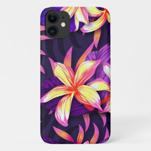 Capa Para iPhone 11 Flores Tropicais Coloridas Brilhantes