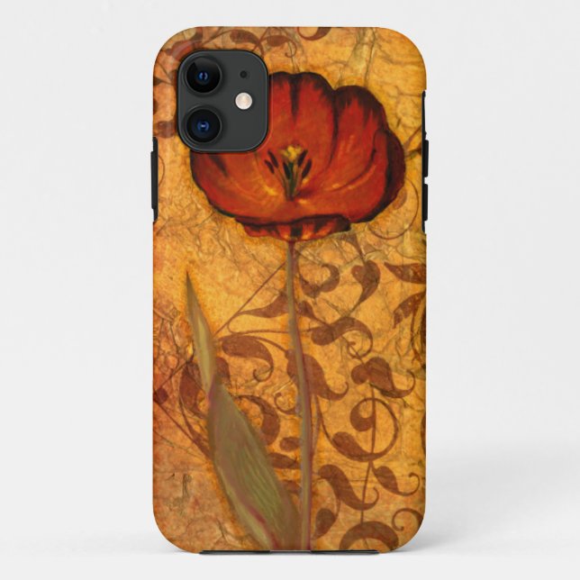 Capa Para iPhone 11 Flores vermelhas mim (Verso)