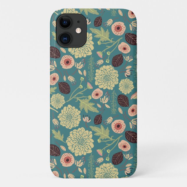 Capa Para iPhone 11 Flores Vermelhos Florais, Pintadas Rosa, Flores Pa (Verso)