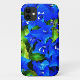 Capa Para iPhone 11 Flores Vibrantes de Bougainvillea Azul