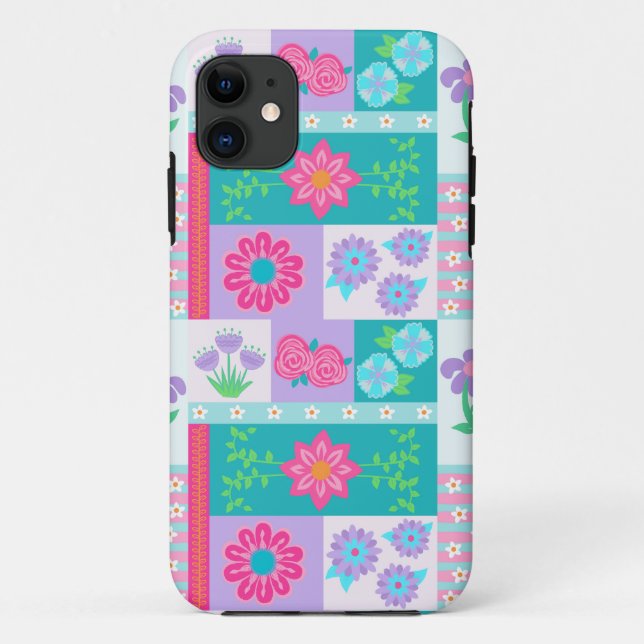 Capa Para iPhone 11 Flores Vibrantes em Flor Design (Verso)