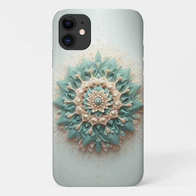 Capa Para iPhone 11 Florescimento Moderno Intrincado em Camadas - Eleg (Verso)