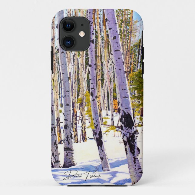 Capa Para iPhone 11 Floresta de Álamo (Verso)