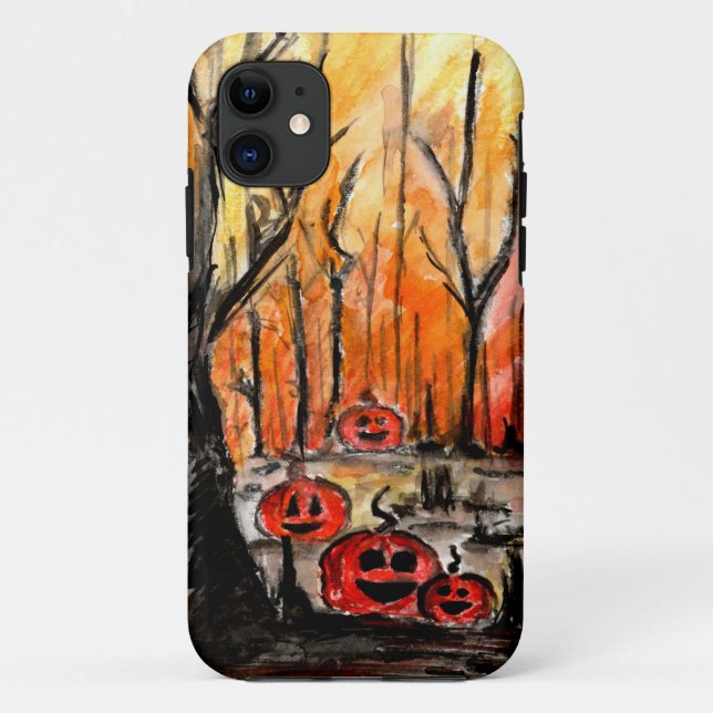 Capa Para iPhone 11 Floresta de Halloween (Verso)