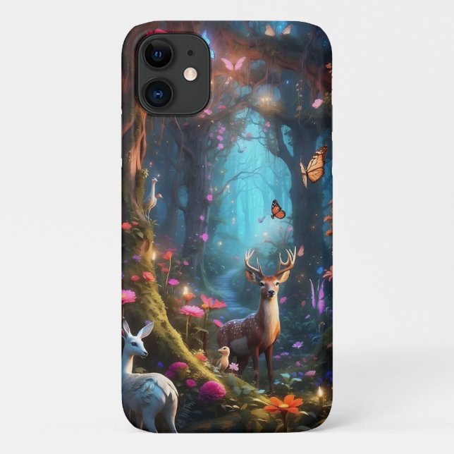 Capa Para iPhone 11 Floresta Encantada Um Oásis Místico (Verso)