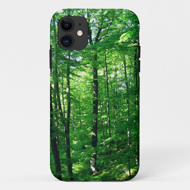 Capa Para iPhone 11 floresta verde (Verso)