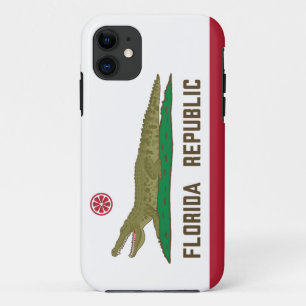 Capa Para iPhone 11 Flórida Alligator Flag Crocodile