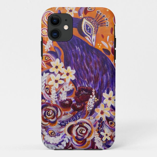 Capa Para iPhone 11 Flourish Floral Peacock (Verso)