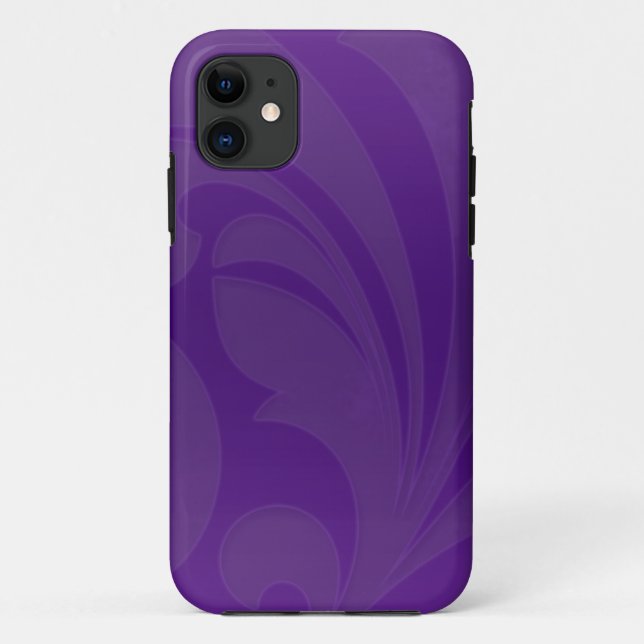 Capa Para iPhone 11 Flourish roxo brilhante (Verso)