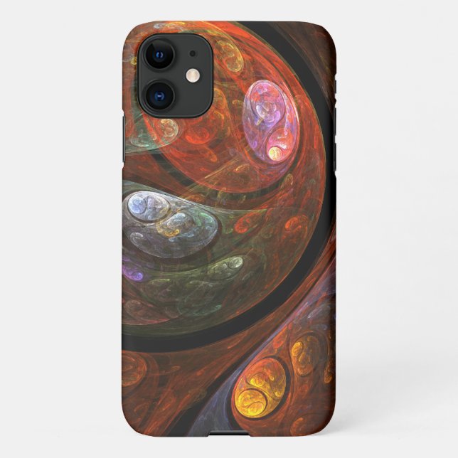 Capa Para iPhone 11 Fluid Connection Abstrato Art Glossy (Verso)