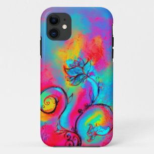 Capa Para iPhone 11 FLUXAS QUÍMICAS,Tripas azuis cor-de-rosa