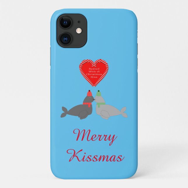 Capa Para iPhone 11 Focos de Beijo de Natal bonitos (Verso)