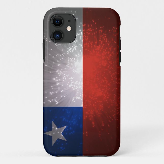 Capa Para iPhone 11 Fogo-de-artifício da bandeira do Chile (Verso)