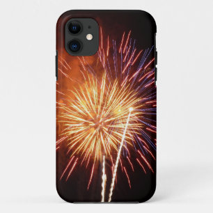 Capa Para iPhone 11 Fogos de artifício vermelho, branco e azul I Patri