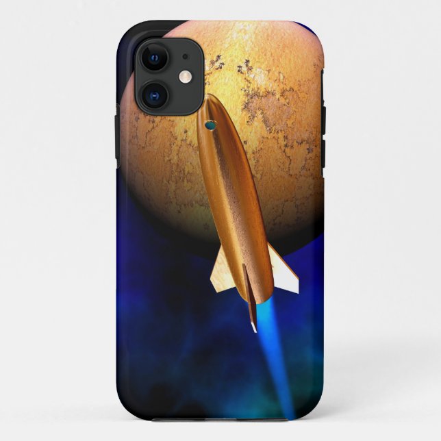 Capa Para iPhone 11 foguete vintage (Verso)