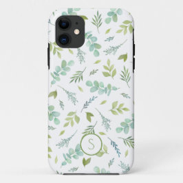 Capa Para iPhone 11 Folha Botânica Monograma