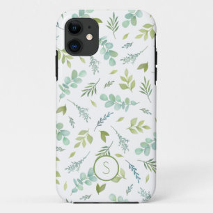 Capa Para iPhone 11 Folha Botânica Monograma