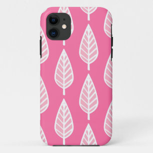 Capa Para iPhone 11 Folha de faia - Cor-de-rosa e branco florescente