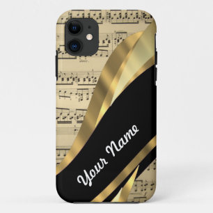 Capa Para iPhone 11 Folha de música elegante