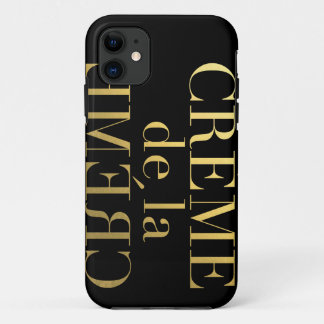 Capa Para iPhone 11 Folha Dourado Creme De La Creme Preto do falso