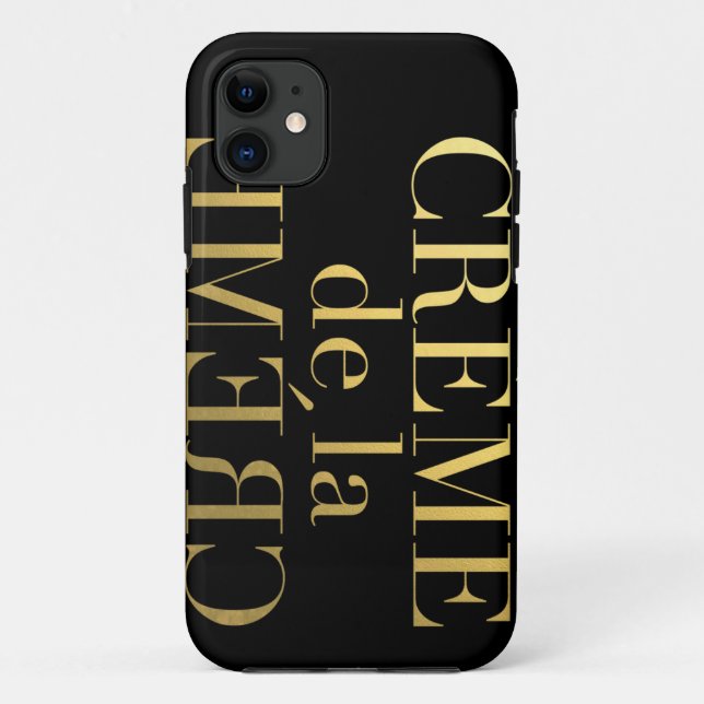 Capa Para iPhone 11 Folha Dourado Creme De La Creme Preto do falso (Verso)