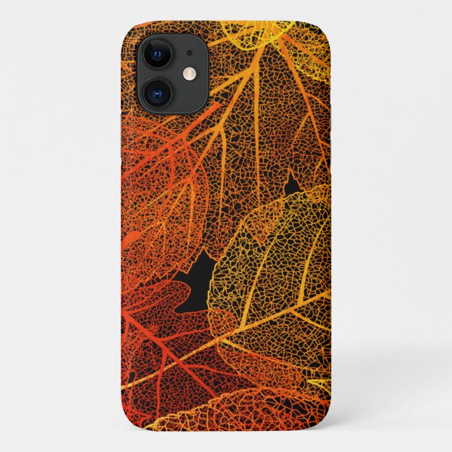 Capa Para iPhone 11 Folhas de outono Elegantes (Verso)