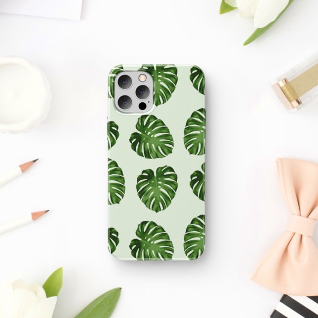 Capa Para iPhone 11 Folhas de Palma, Folhas Verdes, Padrão Tropical (Criador carregado)