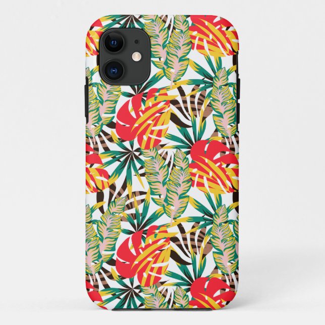 Capa Para iPhone 11 Folhas de Palma Tropicais Selvagens (Verso)