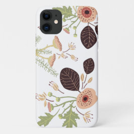 Capa Para iPhone 11 Folhas de Pêssego Verde com Palha