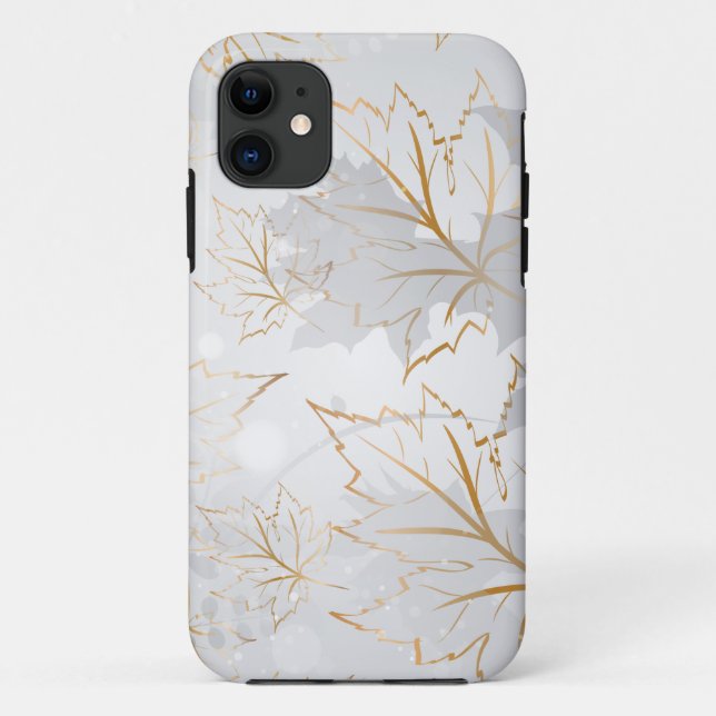 Capa Para iPhone 11 Folhas Douradas 3 (Verso)