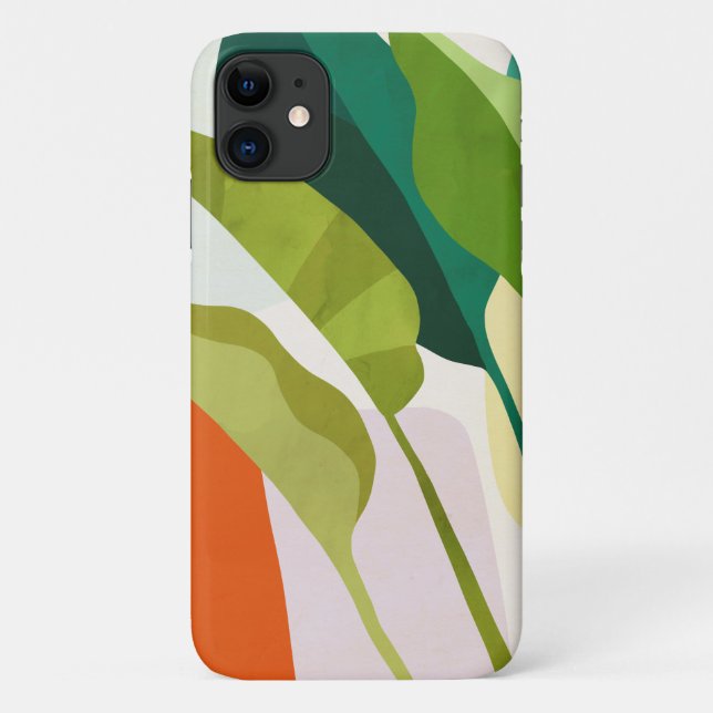 Capa Para iPhone 11 Folhas tropicais (Verso)