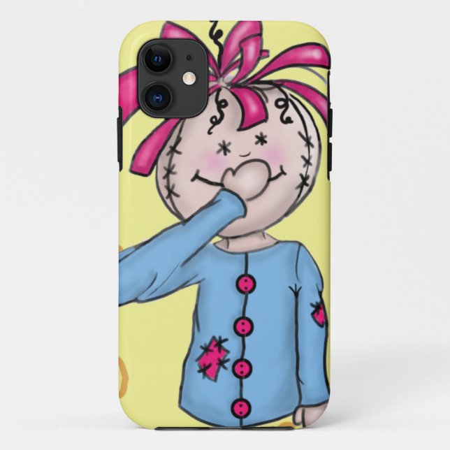 Capa Para iPhone 11 Folk Rag Doll Cartoon (Verso)