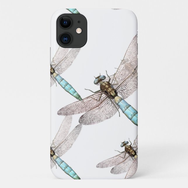 Capa Para iPhone 11 Força Aérea Dragonfly no fundo branco (Verso)