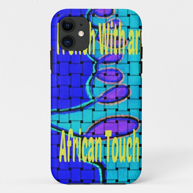 Capa Para iPhone 11 Forma Abstrato Roxa Verde Azul-Africana (Verso)