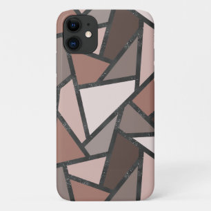 Capa Para iPhone 11 Formas de vidro castanho manchado