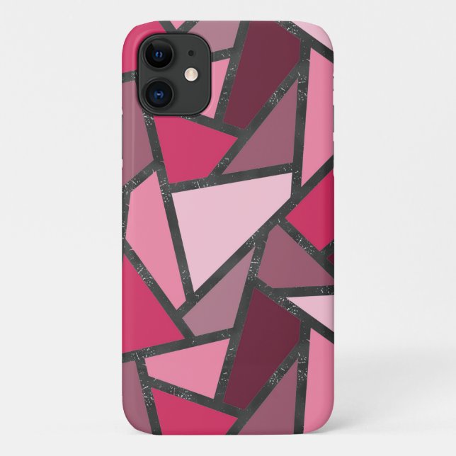 Capa Para iPhone 11 Formas de vidro cor-de-rosa (Verso)