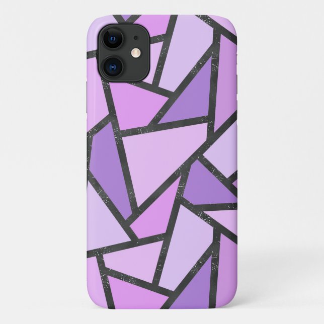 Capa Para iPhone 11 Formas de vidro lilás manchado (Verso)