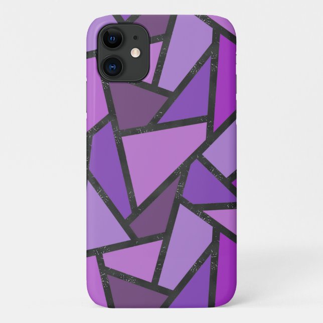 Capa Para iPhone 11 Formas de vidro púrpura manchado (Verso)