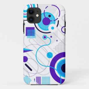 Capa Para iPhone 11 Formas Geométricas Azuis Modernas e Elegantes