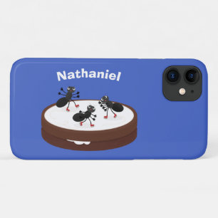 Capa Para iPhone 11 Formigas felizes patinando em desenhos animados